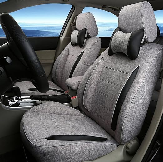 AutoDecorun Custom Fit Flax Fabric Automotives Seat Covers