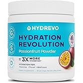 HYDREVO Electrolyte Powder with Amino Acids Drink Mix | Sugar Free, Passionfruit, 30 Servings | High Potassium, Magnesium | Keto Friendly, Non-GMO | Hydration Powder, Hydration Revolution