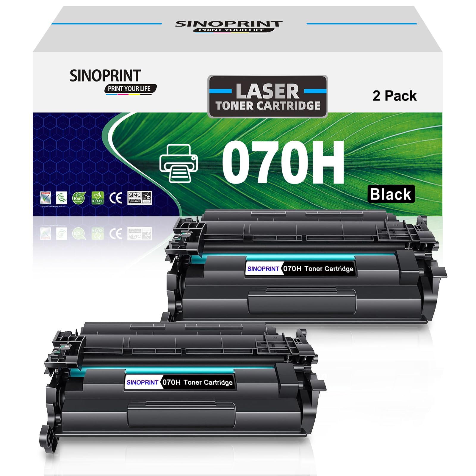 Photo 1 of SINOPRINT 070H Toner Cartridge Compatible for Canon CRG-070 070H Black CRG070 CRG070H for imageCLASS MF465dw MF462dw LBP246dw LBP247dw Printer( 2 Packs Black)