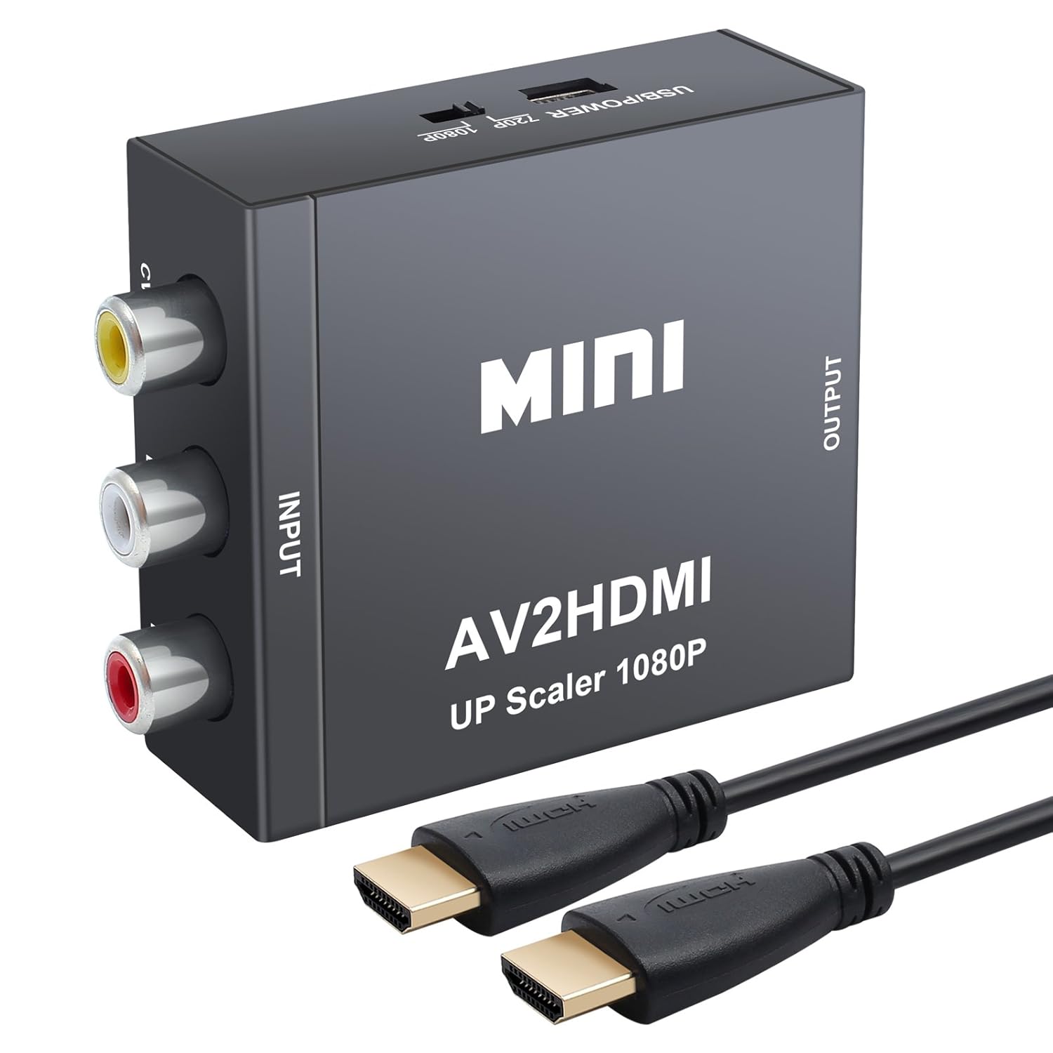 RCA to HDMI Converter 1080P Composite CVBS AV to HDMI Adaptor Video