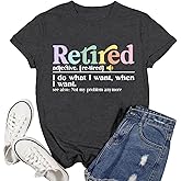 Ascrazy Retired Shirt for Women Retirement Teacher Tshirts Grandma Retired Life Tee Tops