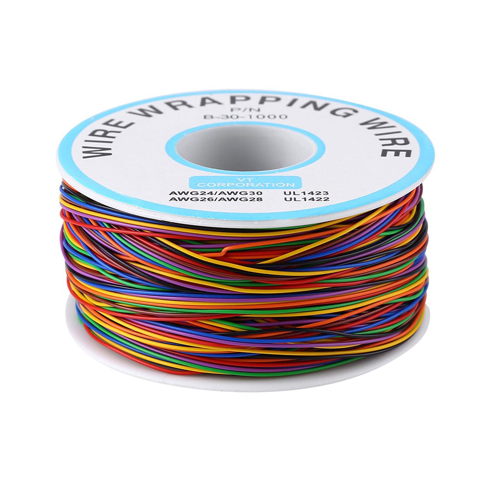 Colorful Wrapping Wire, PCB Solder Wires Cable, P/N B‑30‑1000 250M 8‑Wire Colored Insulation Wrapping Copper Test Cable