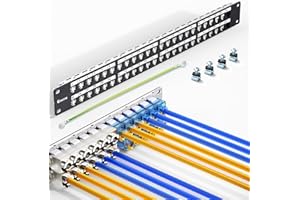 Enmane 48Port Blank Keystone Patch Panel Rackmount&Wall Mount 1U 19-inch Network Patch Panel RJ45 Keystone Patch Panel for Gigabit Network