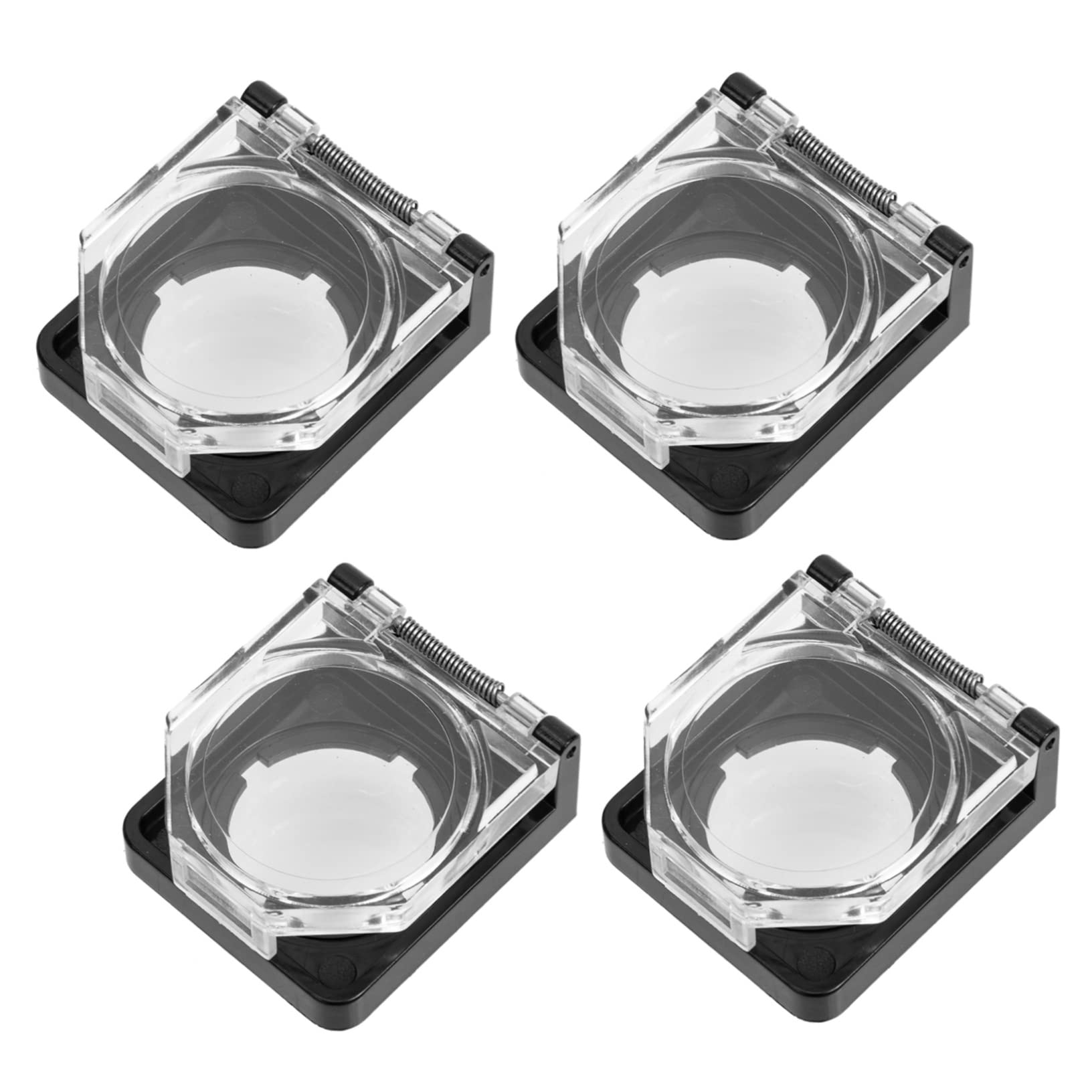 CIYODO 4pcs Button Guard Push Button Child Plug Covers Jackbox Emergency Stop Button Covers Doorbell Cover Box Duplex Wall Plate Stop Button Protector Flip-type Button Cover