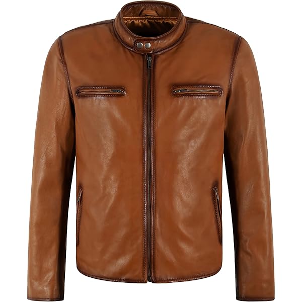 Men's Fashion Real leather jacket- Genuine Lambskin leather