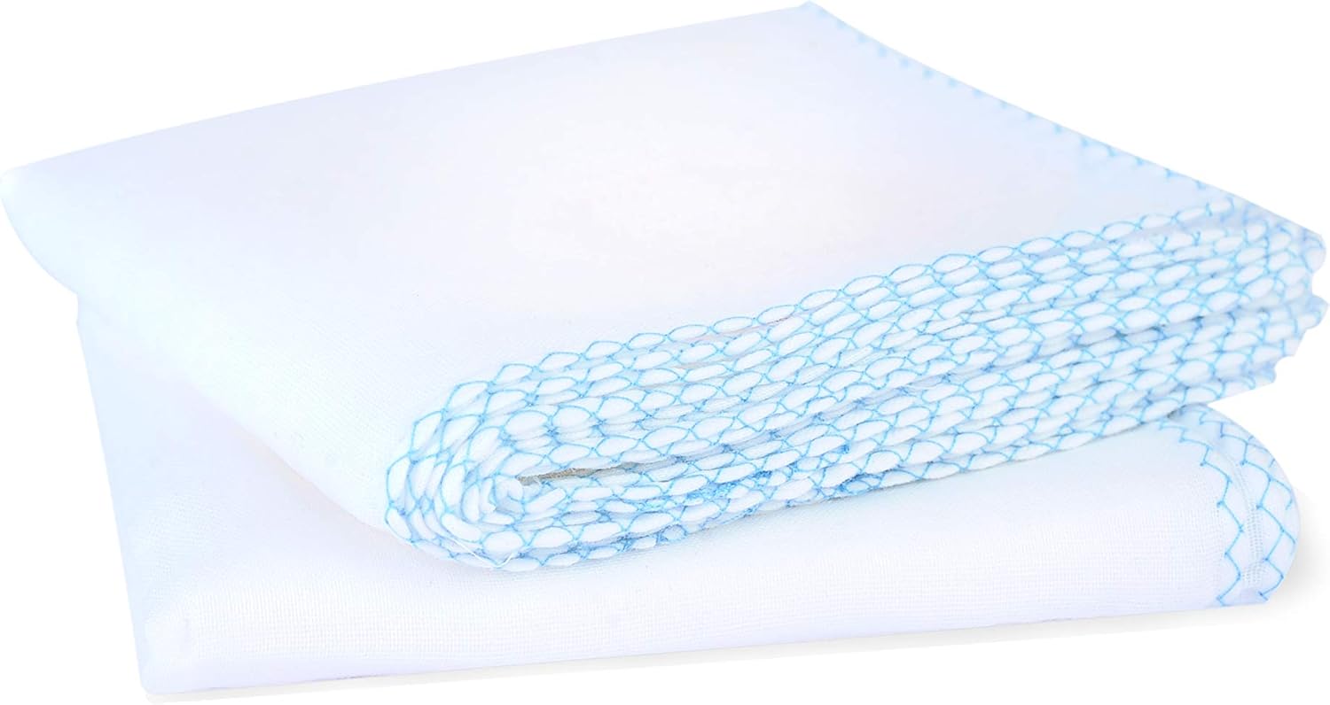 Panlom Soft Face Muslin Cloths Pure Cotton Facial Cleansing Cloths Reusable Polishing Cleanser (Blue 10 Pack) - Image 5