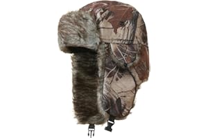 CHXLQQX Ushanka Hat for Men Women Faux Fur Trapper Hat with Ear Flaps, Windproof Waterproof Russian Hats