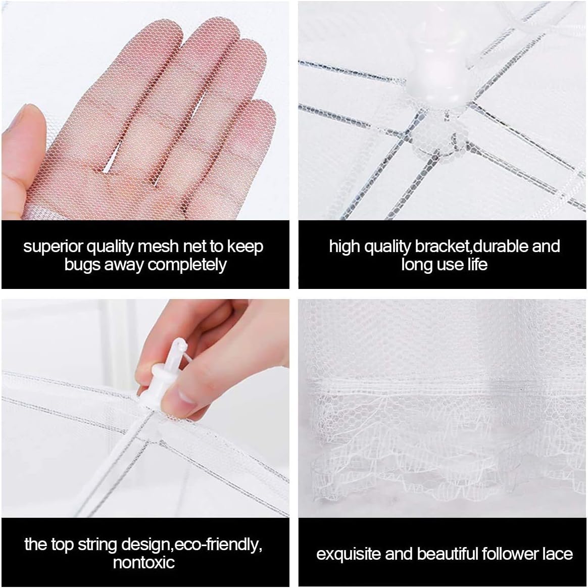 Cymax 4 Pack Large and Strong Pop Up Mesh Screen Food Cover Tent,17 Inches Reusable and Collapsible Outdoor Food Cover,Food Protector Tent Keep Out Flies,Bugs,Mosquitoes - Image 3