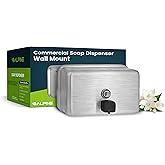 Alpine Commercial Wall-Mounted Soap Dispenser – Stainless Steel, Liquid, Manual Pump, ADA Compliant, 1200ml for High-Traffic Bathrooms (Horizontal)