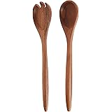 Lipper International Acacia Oblong Salad Servers, 12" Long, One Pair
