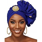 Woeoe African Head Wraps Yellow Turban Pretied Headdress for Women