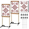 Atflbox 2 Pack Shooting Target Stand with 10pcs 17x25 Inch Sight in Paper Targets, Durable Paper Target Holder with Stable Ad