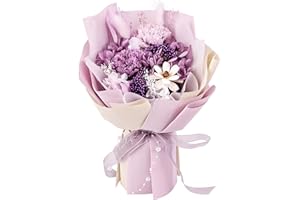 Bloom's Diary Preserved Carnation Forever Flower Bouquet, Flowers for Delivery Prime, Birthday Gifts for Women, Wife, Her (Purple)