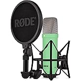 RØDE NT1 Signature Series Large-Diaphragm Condenser Microphone with Shock Mount, Pop Filter and XLR Cable for Music Production, Vocal Recording, Streaming and Podcasting (Green)