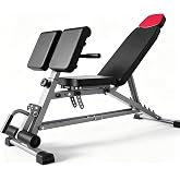 Adjustable Weight Bench, 1000 LBS Heavy Duty Workout Bench for Home Gym | 2" Thicken Bench, Reinforced Commercial Frame, Full-Body Workout, Foldable Design with Wheels, Anti-Slip and Adjustable Feet