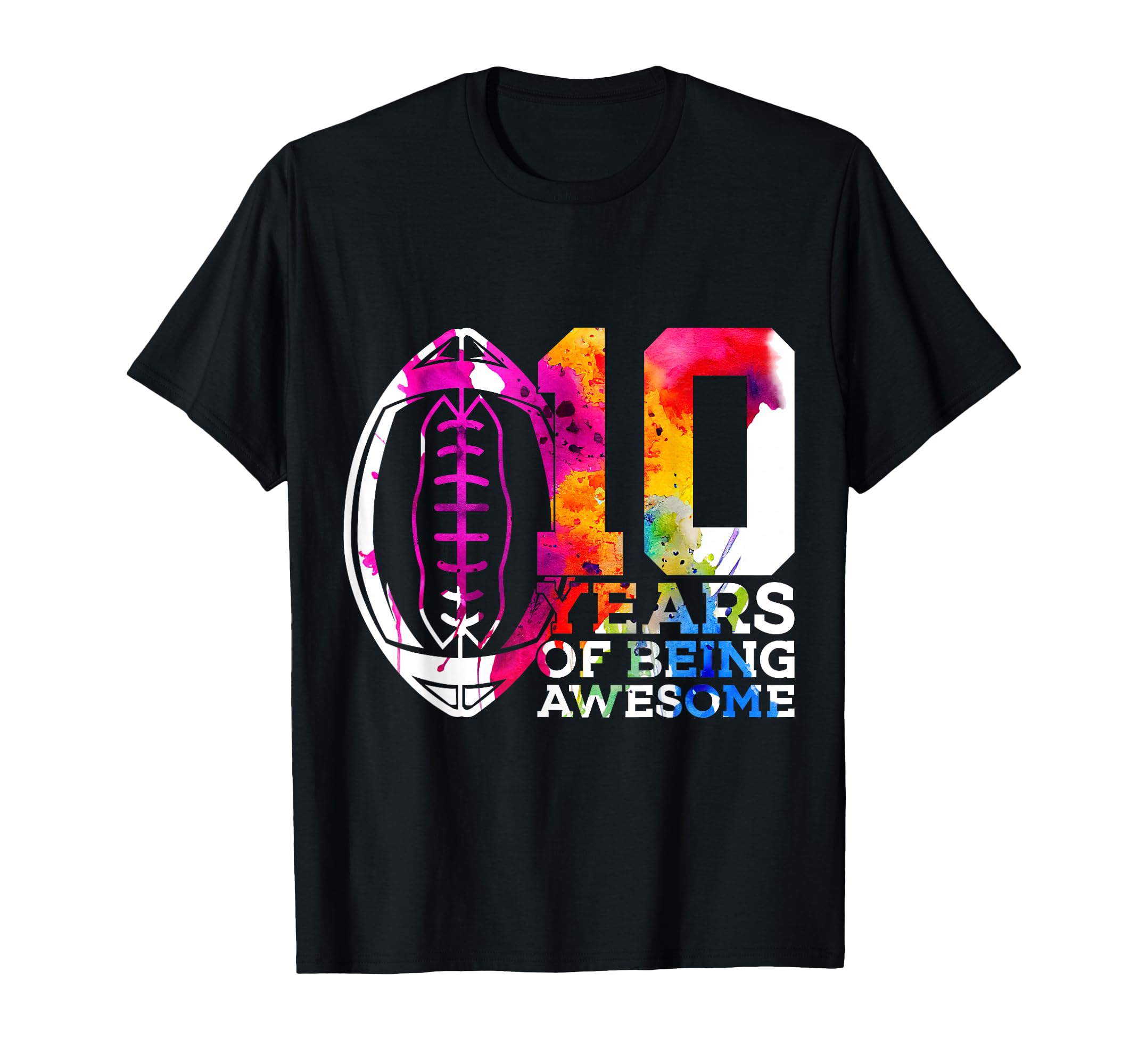 Photo 1 of 10 YEARS OF BEING AWESOME FOOTBALL 10TH BIRTHDAY T-Shirt XXL 