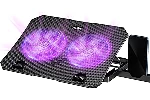KeiBn Upgrade Laptop Cooling Pad, KeiBn Laptop Cooler 2 Fans for 10-15.6 Inch Laptops, 5 Height Stands, 2 USB Ports (S039-Purple)