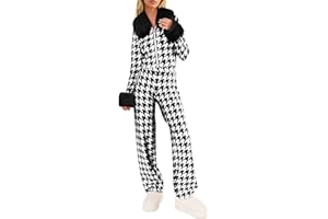 Yousify Winter Sweater Sets Ski Outfits for Women Color Block Skiing Clothes