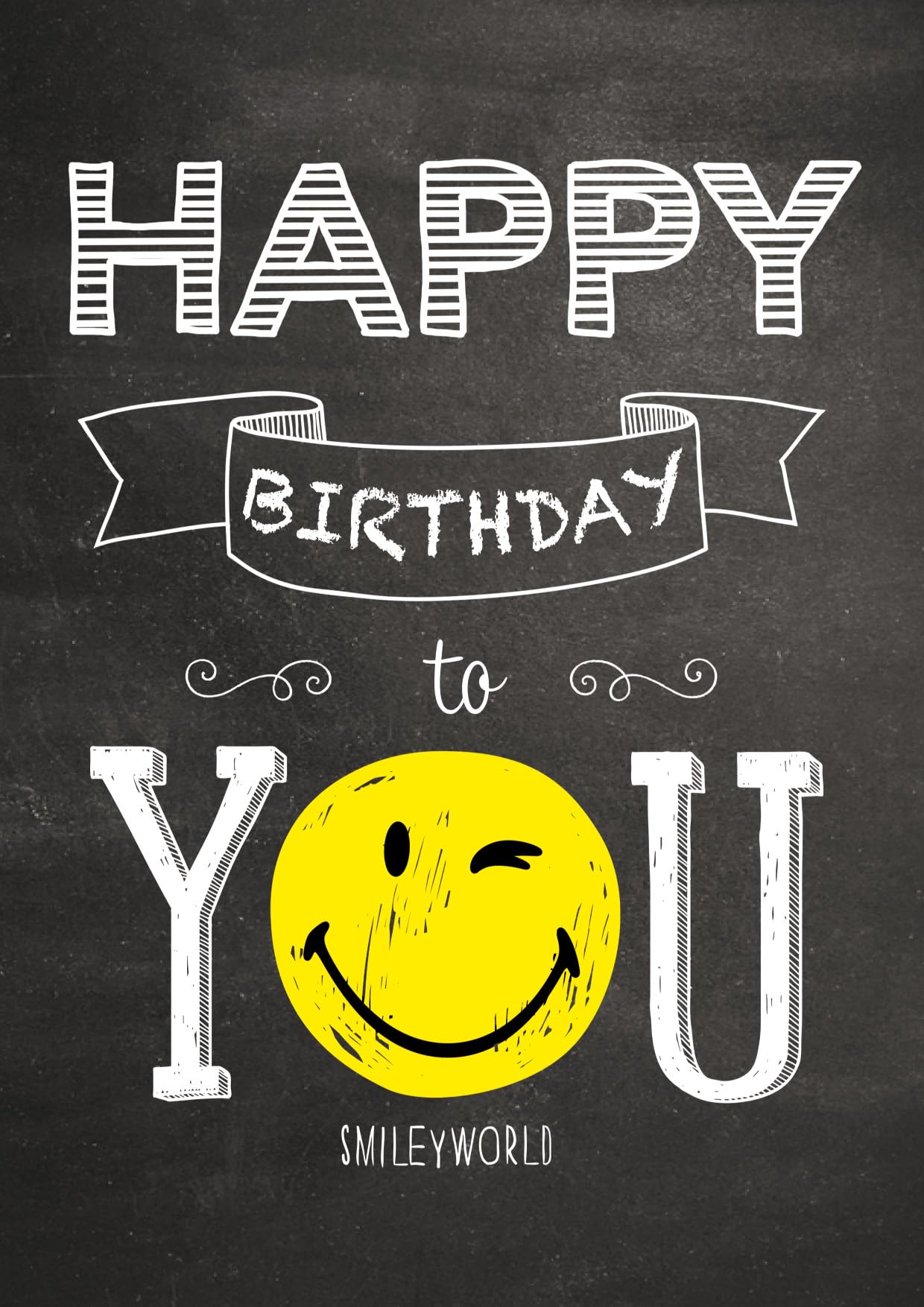 bsb A4 Birthday Card Woman & Man 21 x 29.7 cm with Smiley Motif Lovely Cards for Birthday Woman Artistic Birthday Card Man Gift Card