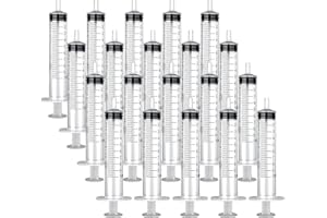 20 Pack 10ml Syringes with Sterile Individual Wrap for Garden Plant Scientific Labs, Feeding Pets, Liquid Measuring or Indust