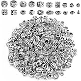 LolliBeads Tibetan Antiqued Silver Spacer Beads Hole Size 1-5 mm Filigree Beads for Jewelry Making Assorted Style 200 Pcs