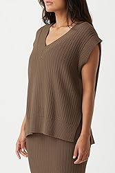 Saodimallsu Womens V Neck Sweater Vest Oversized