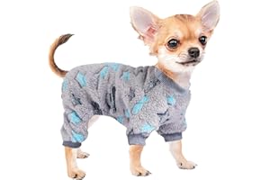 SEBAOYU Small Dog Pajamas Dog Pajamas for Small Dogs, Glow in Dark Tie Dye Unicorn Dog Sweater, Super Soft Velvet Material Chihuahua Yorkie Tiny Dog Clothes Outfits (Blue, X-Small)
