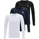 Runhit Boys Compression Shirt Kids Long Sleeve Athletic Undershirt Youth Quick Dry Base Layer for Football Baseball