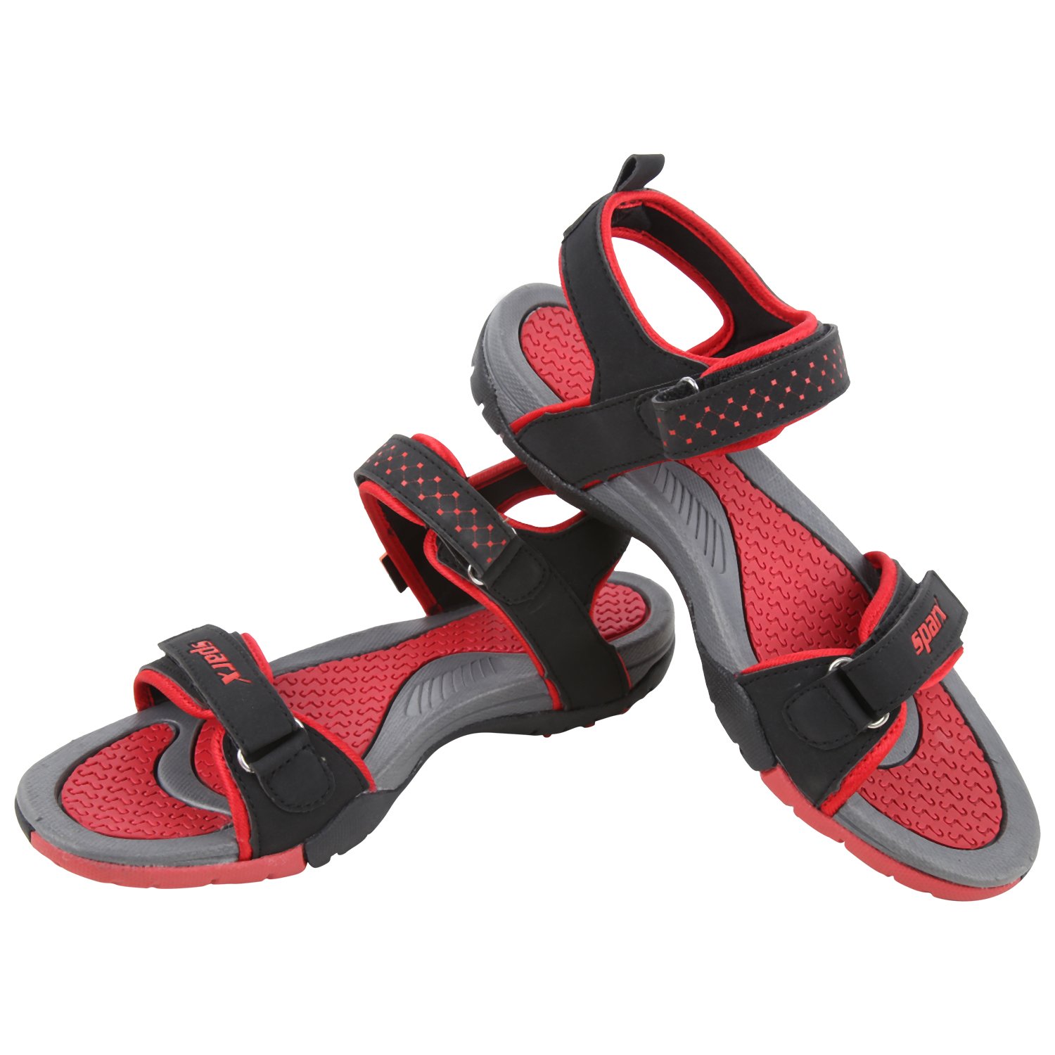 sparx women's ss0803l series black red synthetic casual floater sandals