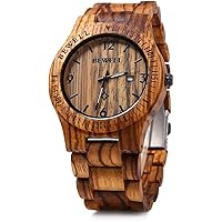 LeeEv Mens lichtgewicht uniek houten horloge, Uwood serie