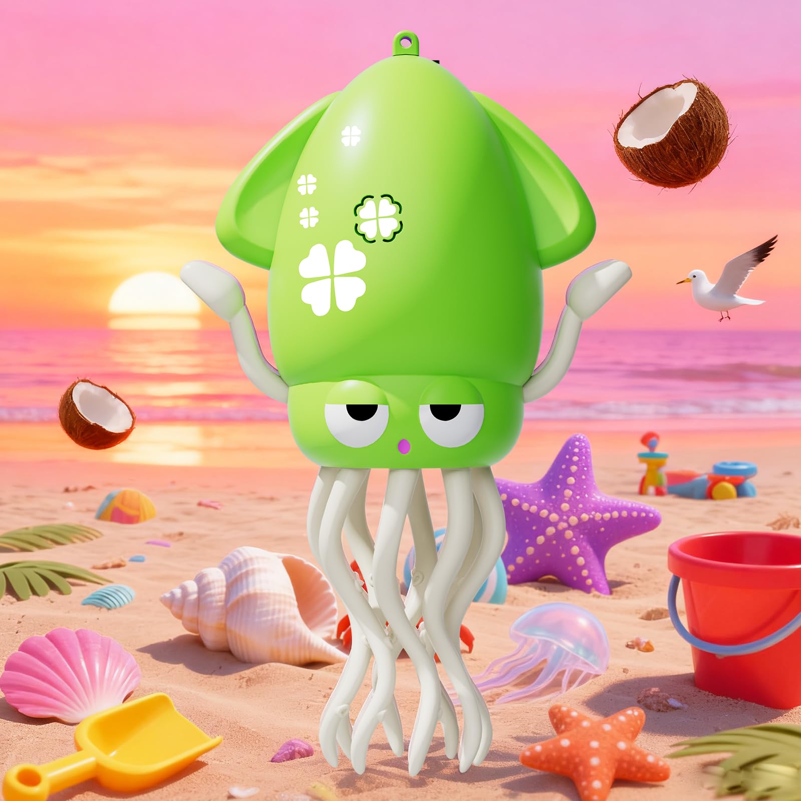 SWTOIPIG Interactive Octopus Toy, Dancing Octopus with LED Lighting, Music, Intelligent Obstacle Avoidance and Fishing Rod, Baby Toy for Tummy Time,Musical Toy for Babies(Fluorescent green) — image 1