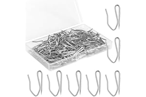 KAHIT Curtain Hooks for Drapes Pins 120 Pack 1.2 Inch Metal Pinch Pleat Hooks Drapery Hooks for Pleated Drapes for Window Door and Shower Curtain (Silver)