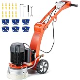 VEVOR Electric Concrete Floor Grinder, 10", Walk-Behind Grinder, 1.7 HP | For Granite, Marble, Stones, Replaceable Blades, 1300 W Grinding Machine, 1720 RPM Upgrade Brushless Motor Surfacing Grinder