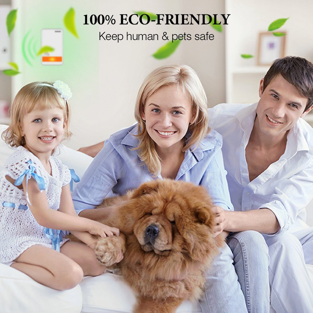 [2018 Upgrade] Ultrasonic Pest Repeller - Electronic Insect Control Repellent (Non-Toxic,Anti Insects, Bugs,Mouse,Mosquitos, Cocoroach,Spiders) - Human & Pets Safe (2-Pack)