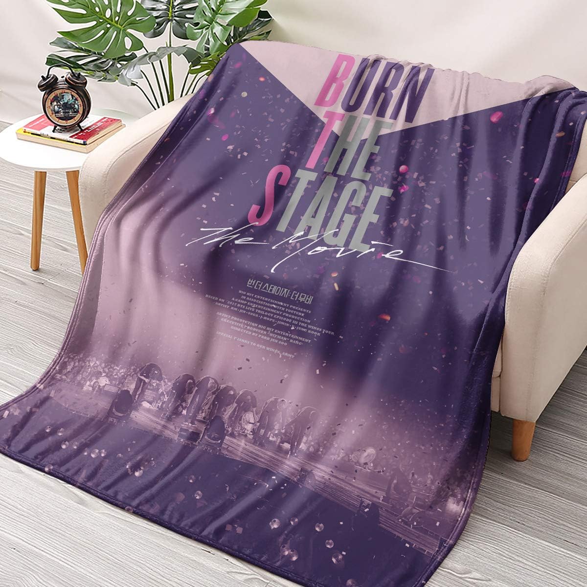 NBBZ Kpop BTS Movie Burn The Stage Ultra Soft Flannel Throws Blankets Couch Sofa Fuzzy Blanket for Traveling Camping Home (59" x 79" / 150cm x 200cm)