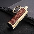 BOLLAER Keychain Matchstick Fire Starter, Permanent Metal Match Flint Lighter Waterproof Matchstick Survival Flint Fire Starter for Camping Emergency Surviva (Red)