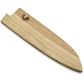 Yoshihiro Magnetic Oak Wood Saya Cover Blade Protector for Santoku (180mm)7in