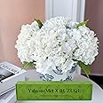 YalzoneMet RUZUQE 3 Pcs 21 inches White Artificial Hydrangea Flower Natural Lifelike Real Touch Faux Large Royal Hydrangea Flower for Home Party Outdoor Wedding Gifts Christmas Table Decoration