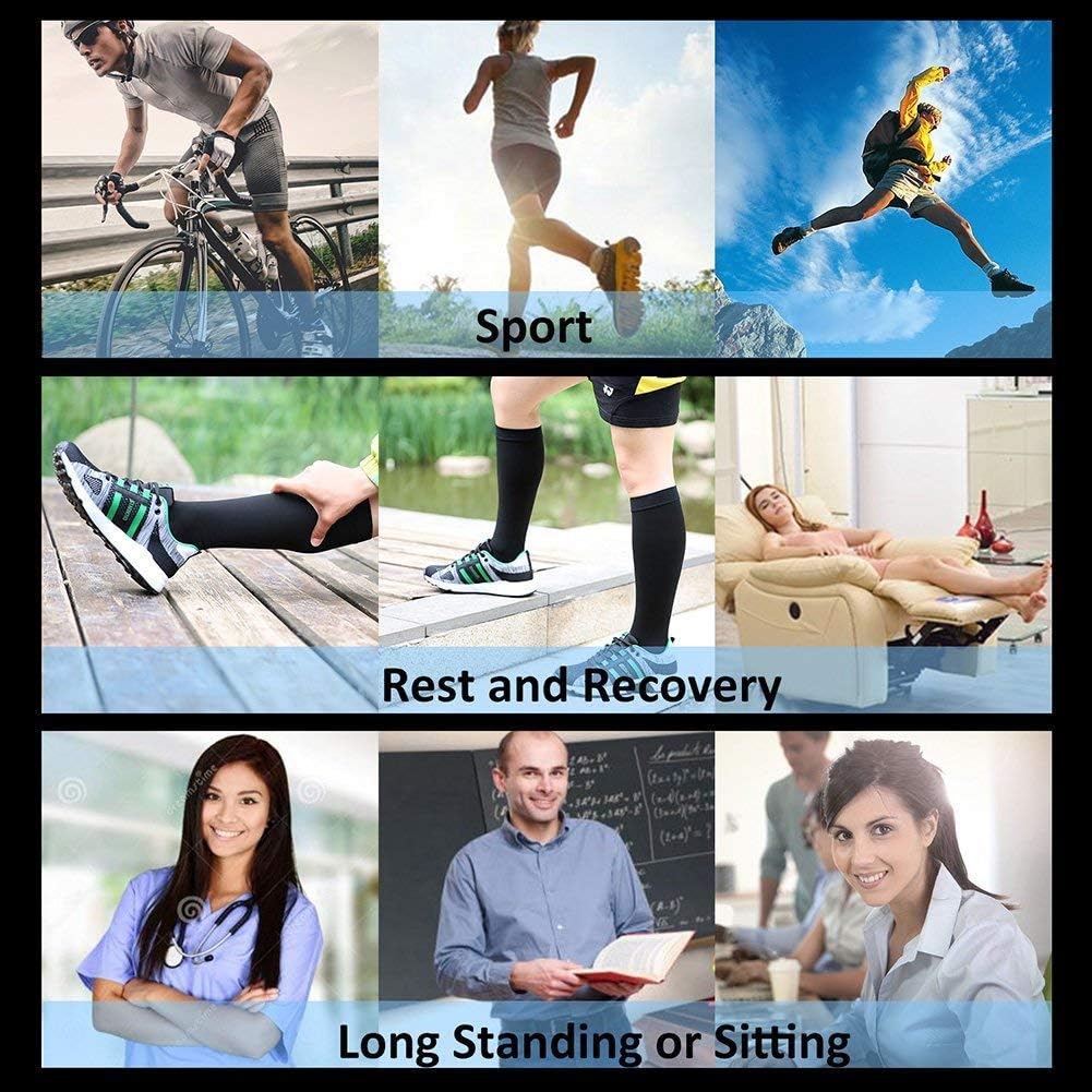 Copper Compression Socks, Open-Toe 20-30mmHg Graduated Compression Stockings for Men Women（3 Pairs) - Best for Athletic, Running, Flight, Travel, Nurses,Edema (Black - 3 Pairs, L/XL): Health & Personal Care