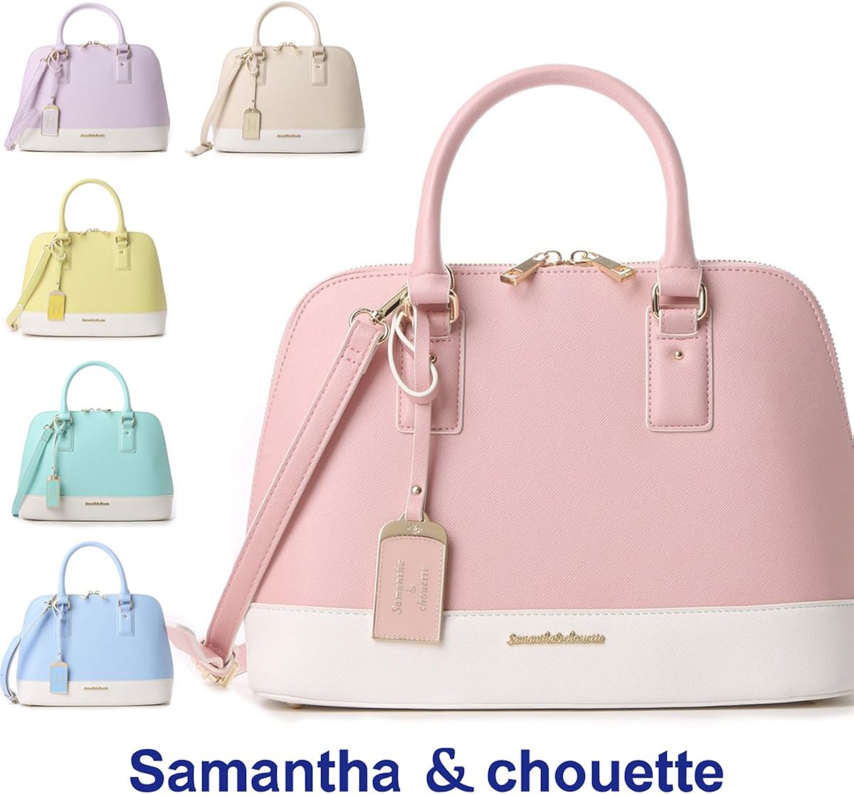 Amazon Samantha Chouette サマンサ シュエット バイカラー ボストンバッグ 2way ショルダーバッグ ツートン カラー Samantha Thavasa サマンサタバサ ブランド バッグ ミント ホワイト Samantha Thavasa サマンサタバサ トートバッグ