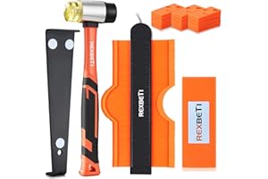 REXBETI Laminate Wood Flooring Installation Kit with Solid Tapping Block, Long and Wider Pull Bar, Reinforced Double-Faced Ma