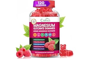 CNFHDI Magnesium Glycinate Gummies 600mg, High Absorption Magnesium Gummies with L-Threonate, Black Currant Oil, Calcium, Vitamin B6, Sugar Free Chews for Adults & Kids Relaxation, Stress Relief, Night Rest