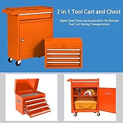 SumKea Wheels, Box, 5 Drawer Rolling Tool Chest and