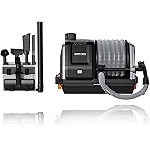 Giraffe Tools Grandstorm Garage Vacuum Cleaner with Retractable 30FT Hose | Wall Mounted Shop Wet Dry Vacuum Cleaner with 6 Nozzles for Car Detailing, Auto-Rewind, Grey (No Remote Control)