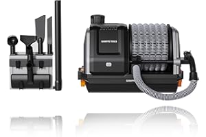 Giraffe Tools Grandstorm Wet Dry Vacuum Cleaner with 6 Nozzles, 30 FT Retractable Hose Wall Mounted Vacuum Cleaner for Car Detailing, Grey（No Remote Control Funtion）