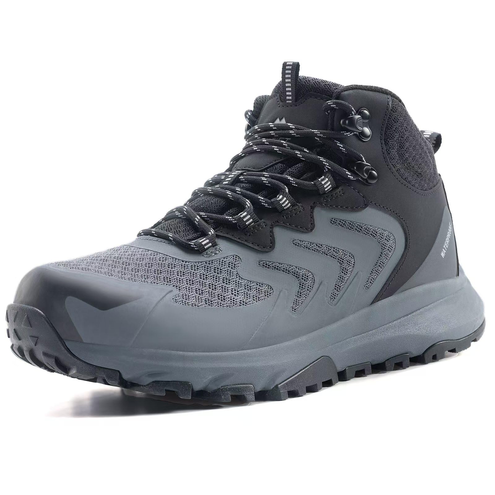 Photo 1 of OUTJET Men's Waterproof Hiking Boots Lightweight Comfortable Anti-Slip All-Terrain Outdoor Shoes