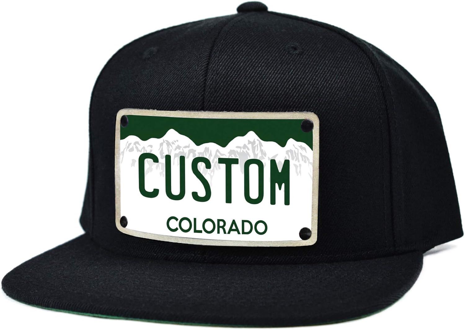 Custom Colorado License Plate Snapback Hat Black at Amazon Men’s