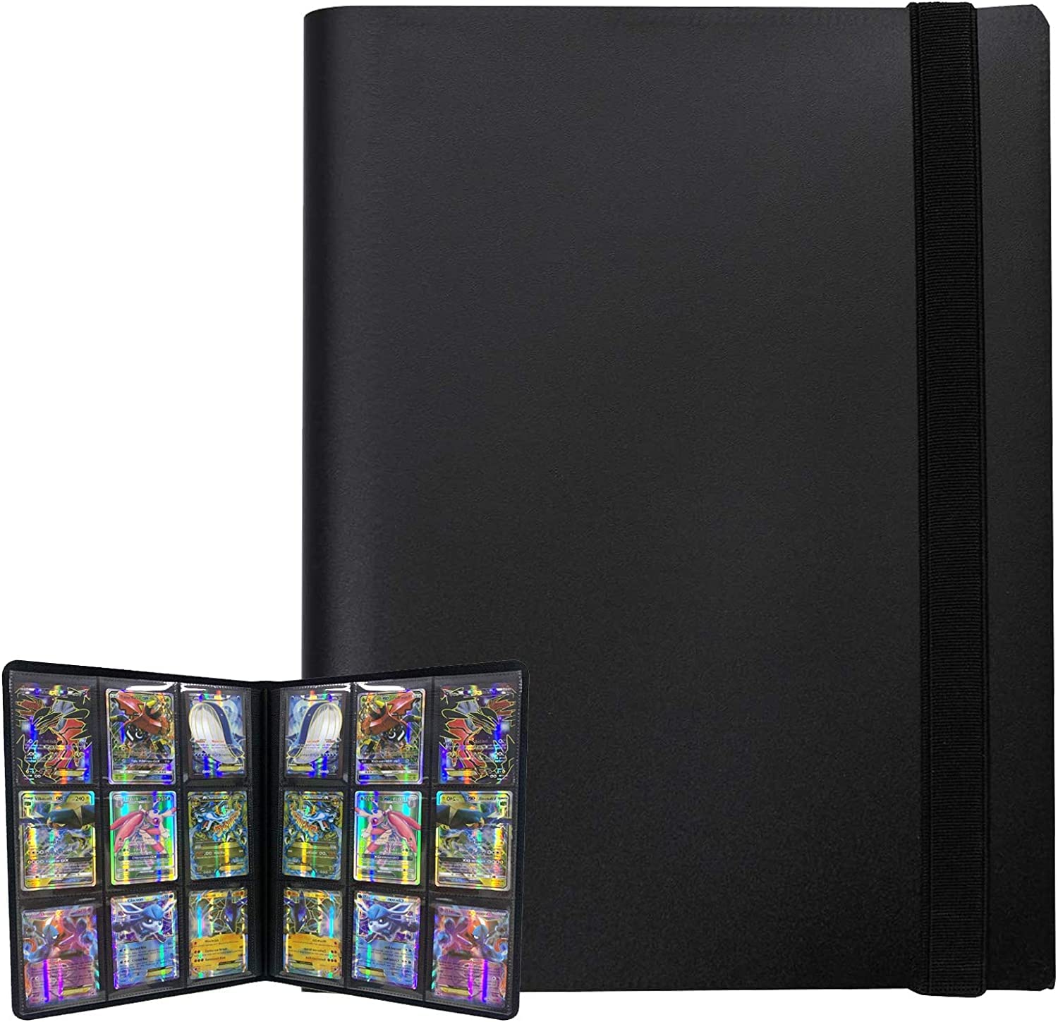KAHEIGN 9-Pocket Trading Card Album, 540 Pockets PU Leather Card Folder Card Binder Holder Album with Elastic Strap for Pkmon Yu-Gi-Oh Sports Game Cards Collect