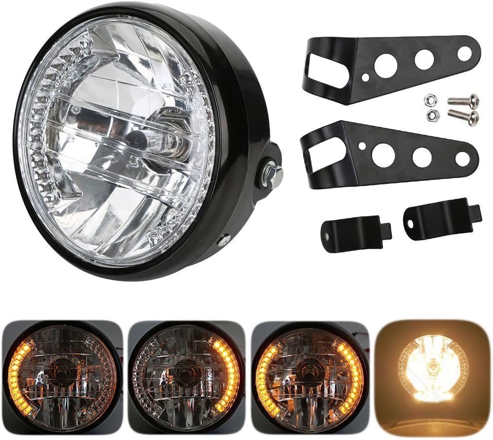 FANALE POSTERIORE TONDO VINCENT STYLE STOP LUCE LED TRASPARENTE PER MOTO CAFE RACER - Foto 9