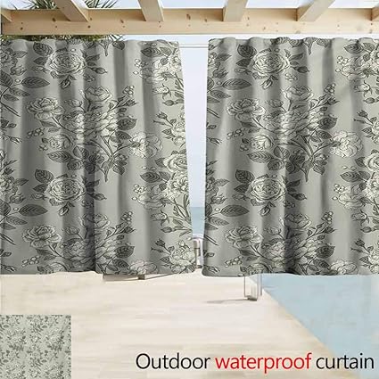 Amazon Com Andytours Kitchen Curtains Grey Bamboo Tree Leaves